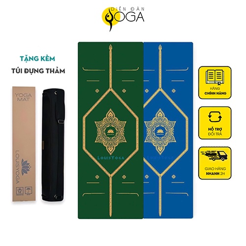 Thảm yoga cao su định tuyến Asana - Thư viện Yoga - Kích thước 183cm x 68cm, dày 4,5mm chống trơn trượt