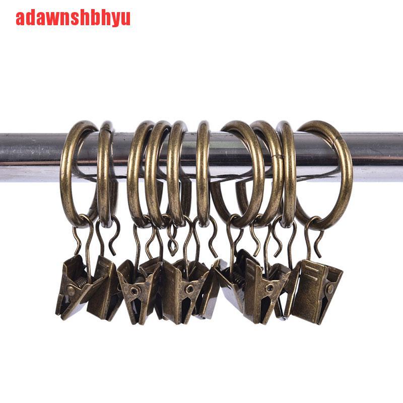 [adawnshbhyu]10PCS Home Decors High Qaulity Shower Curtain Rings Clamps Drapery Clips Window