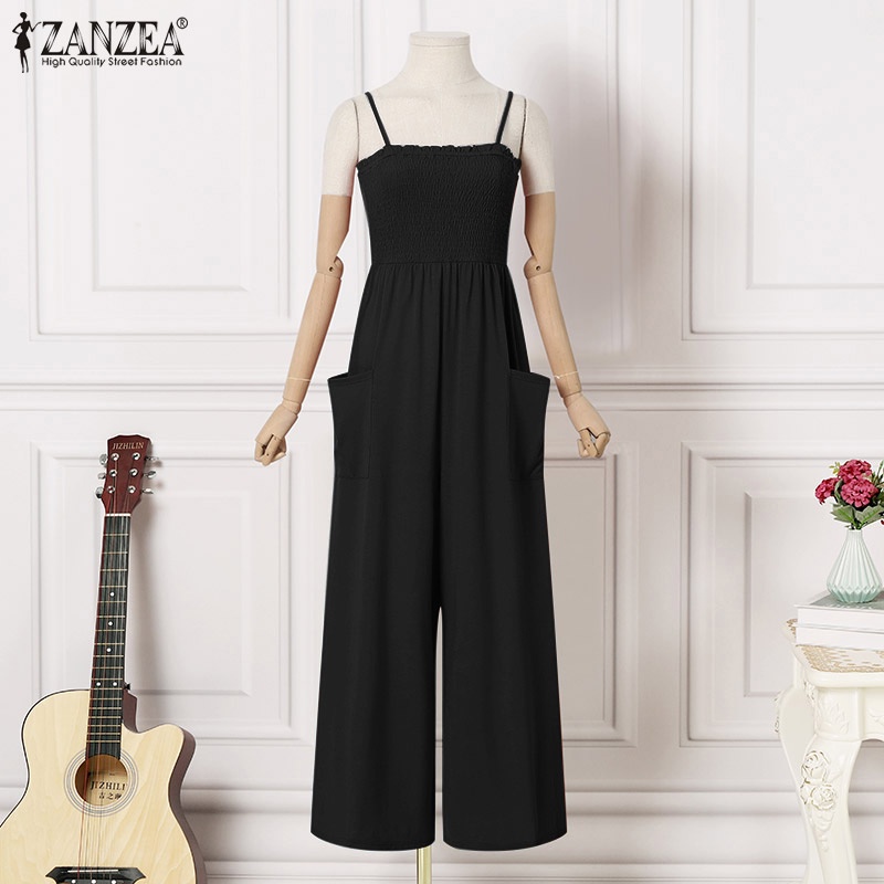 Áo liền quần Zanzea cổ vuông không tay thời trang dành cho nữ