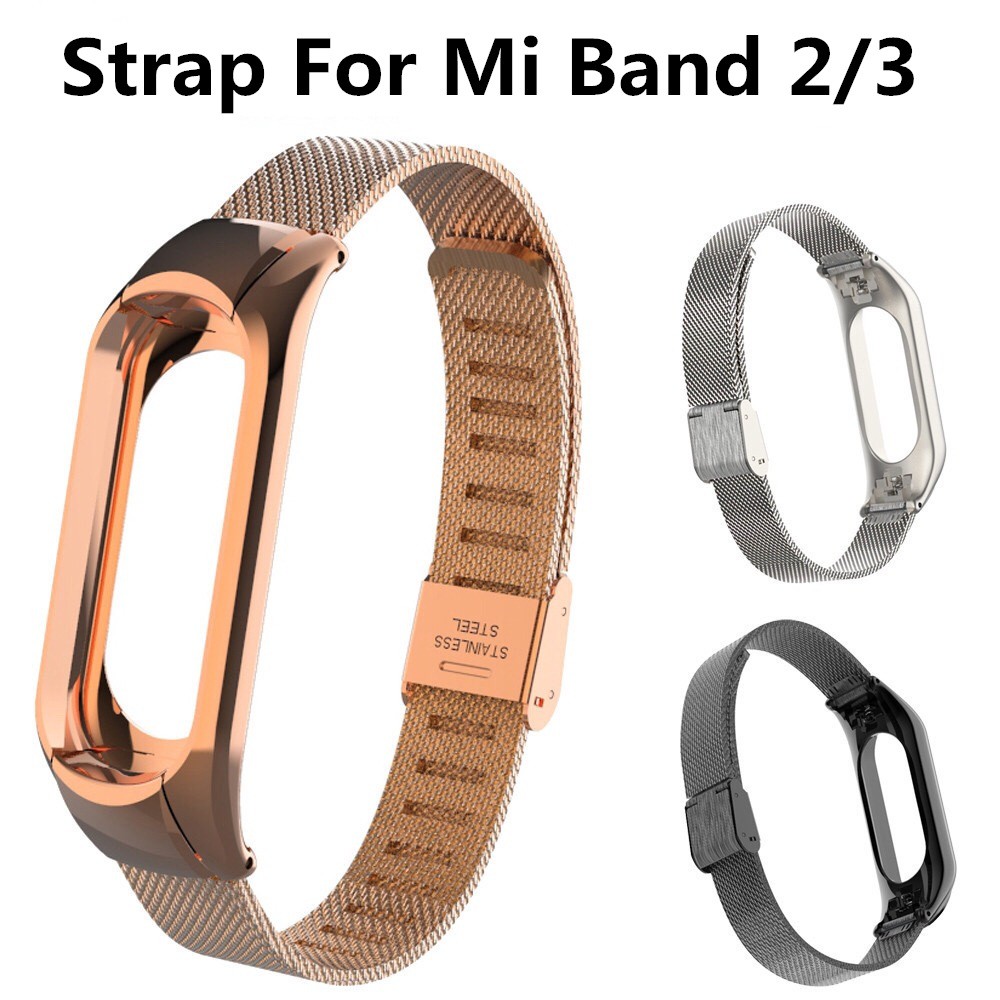 For Xiaomi Mi Band 2/3 Lightweight Stainless Steel WristBand Smart Watch Strap