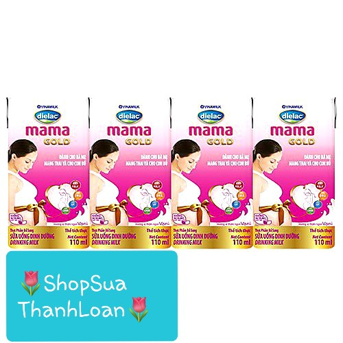 Sữa Dielac Mama Gold Vani - Lốc 4 hộp X 110 ml