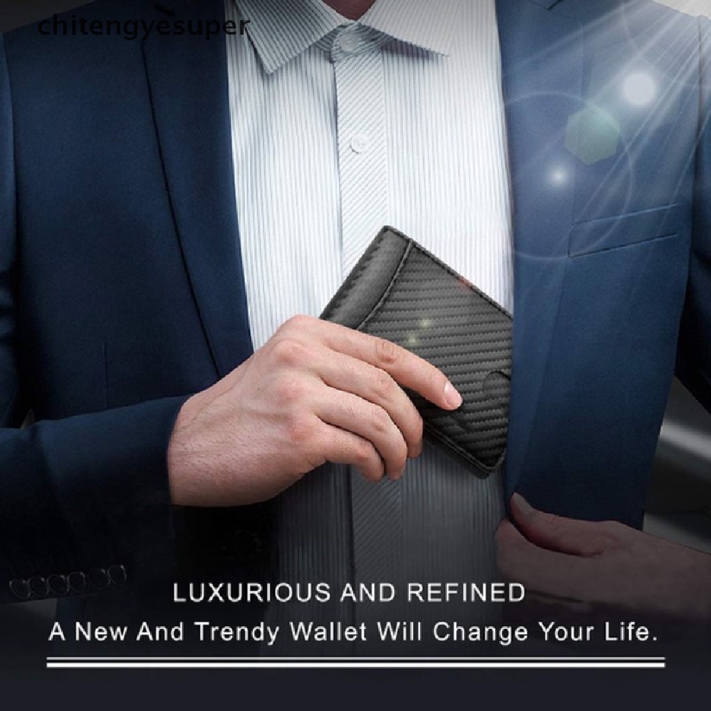 Chitengyesuper Minimalist Slim Wallet for Men with Money Clip RFID Blocking Front Pocket Genuine Leather CGS