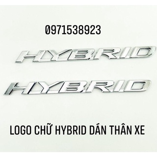 logo chữ nổi HYBRID dán đuôi xe hàng cao cấp