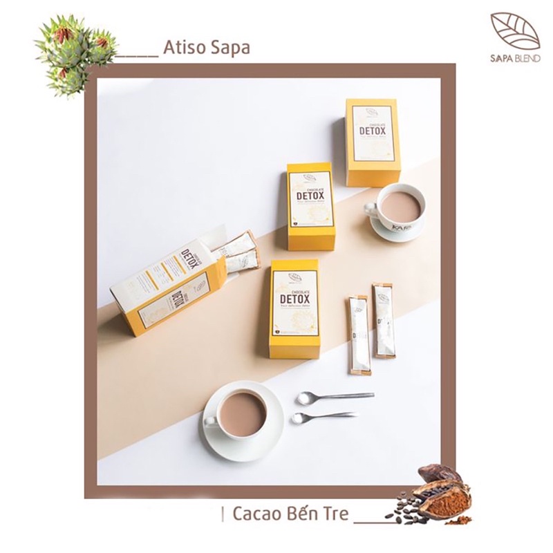 COMBOR 2 hộp HOT.Chocolate Detox Actiso - Traphaco Đồ uống cao cấp  Atiso Sapa & Cacao Bến Tre