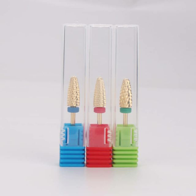 Đầu mài đồng dạng trụ vát. Loại tốt Giúp phá bột phá đắp gel phá sơn. Có 3 kích cỡ. F mài mịn. M là mài vừa.