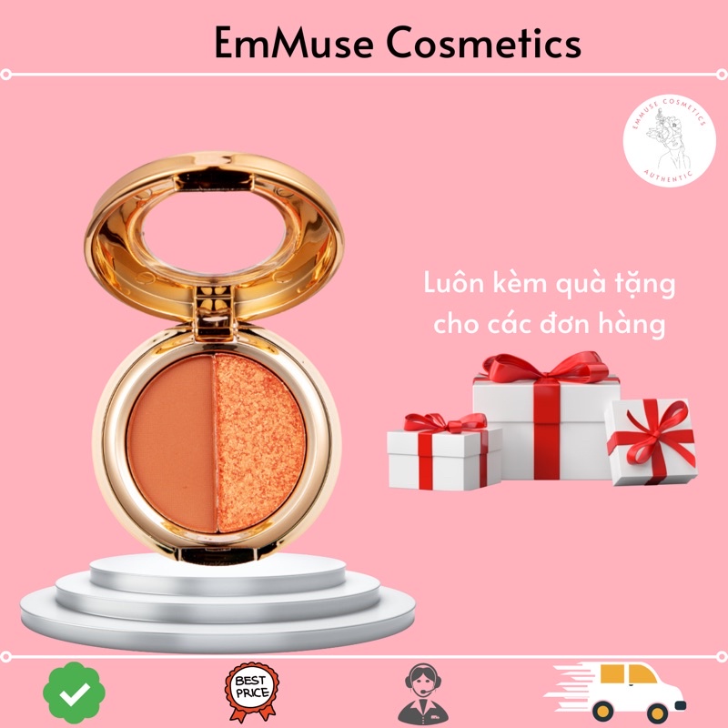 Bảng phấn mắt màu cam bí ngô hiệu ứng lì và ánh kim Meibaoge hàng nội địa Trung