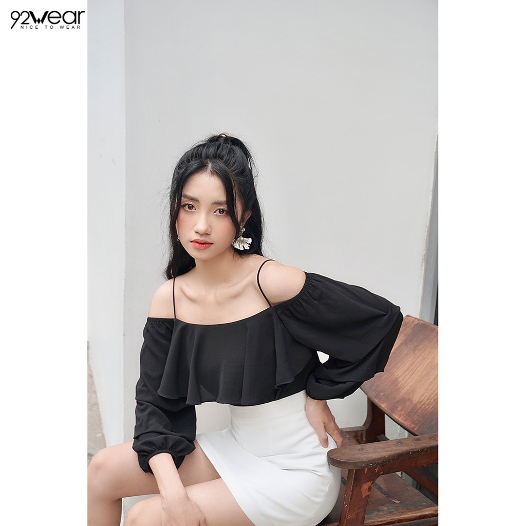 Áo sơ mi nữ 2 dây 92WEAR 2 MÀU, đủ size, dây bèo ngực ASW0995 | BigBuy360 - bigbuy360.vn