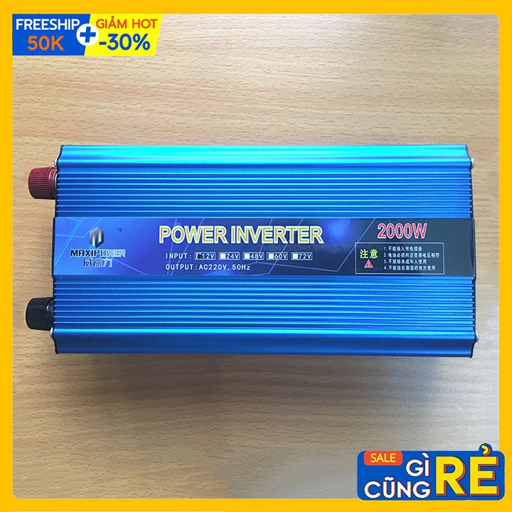 Bộ đổi nguồn 12v lên 220v Kích điện 2000W