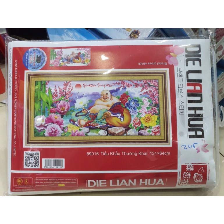 Tranh thêu chữ thập  PHẬT DI LẠC 89016 , LV3469 , Tranh đá DF514