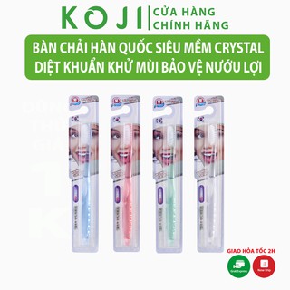 Bàn chải đánh răng EQ Tech CRYSTAL CLEAN bàn chải lông mềm công nghệ Hàn Quốc diệt khuẩn khử mùi hôi cán nhựa cao cấp