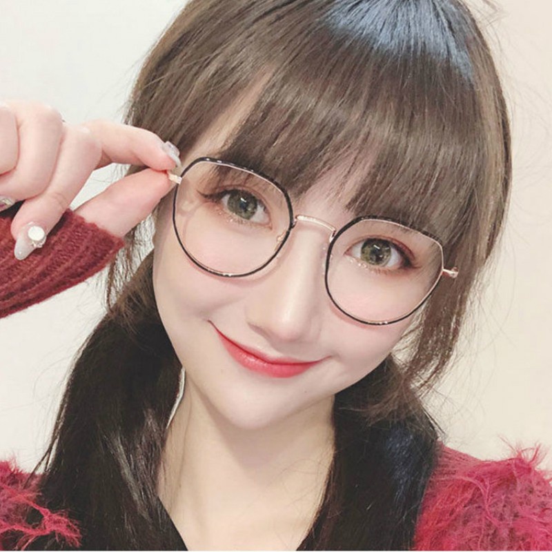 Mắt Kính Gọng Đa Giác Phong Cách Hàn Quốc Cổ Điển Hợp Thời Trang Cho Nam Nữ