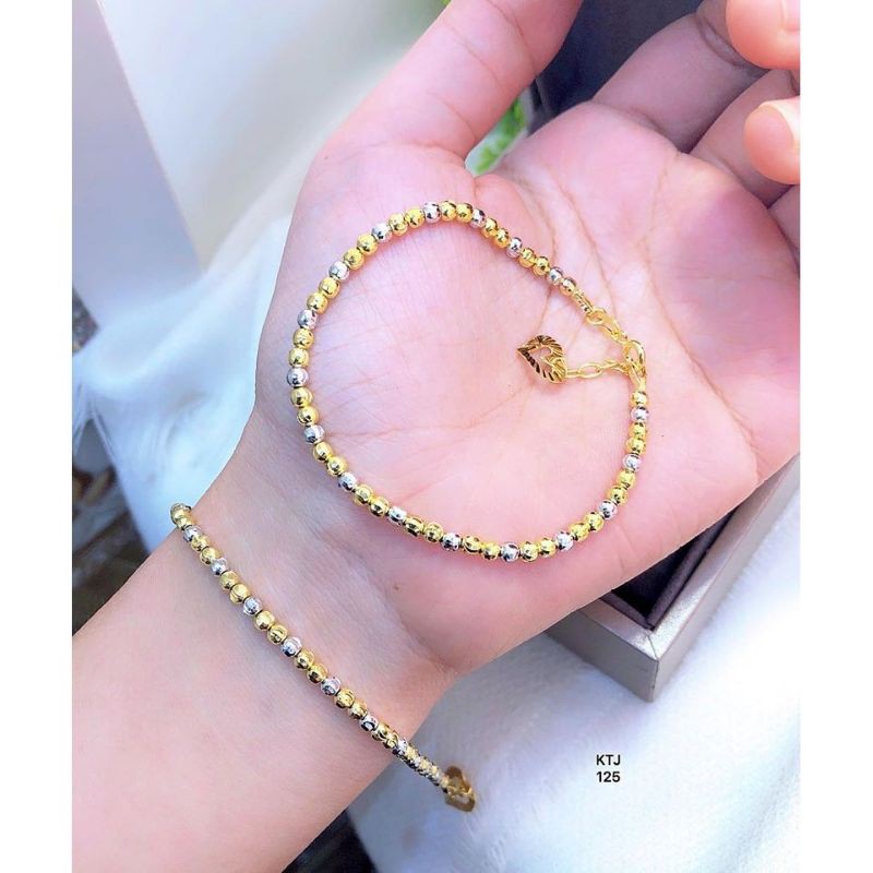 Vòng tay nữ phối bi 2 màu, không han rỉ