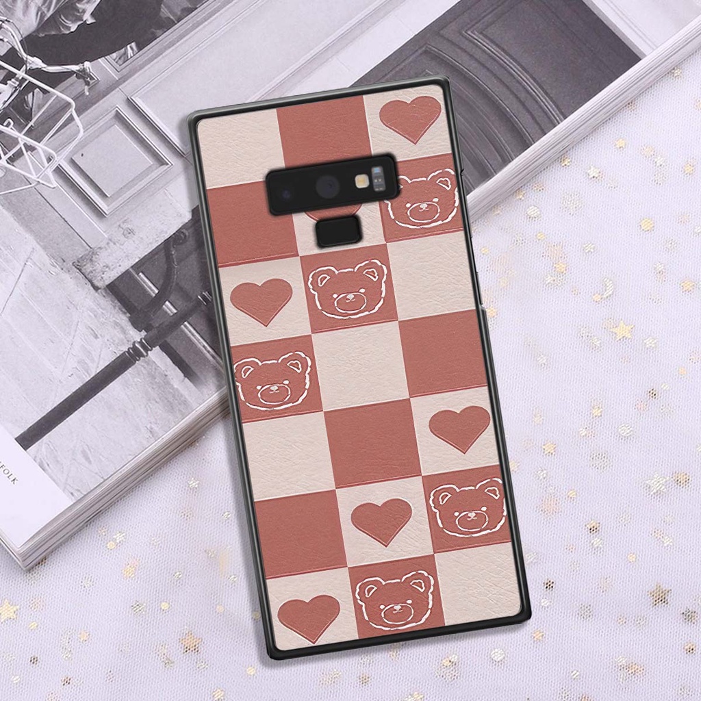 Ốp Samsung Note 9 gấu Bear rick caro vuông thời trang siêu đẹp