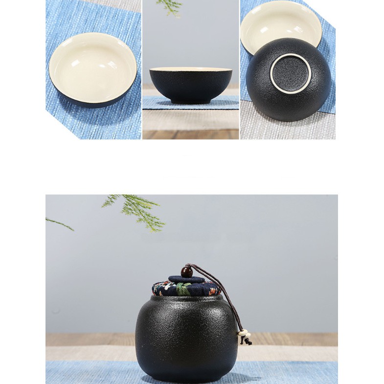 Bộ ấm trà phong cách Nhật Bản cổ điển tráng men sứ cao cấp - HanruiOffical