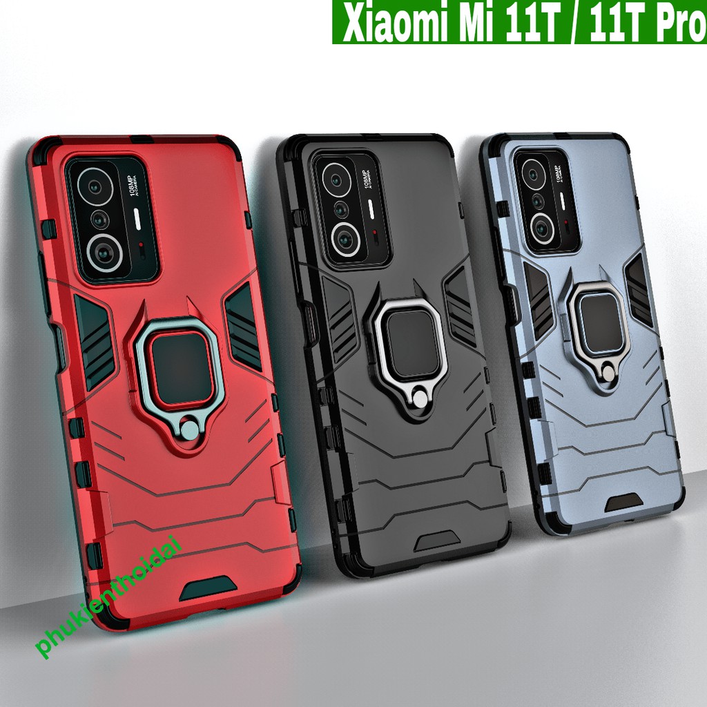 Ốp lưng Xiaomi Mi 11T / Mi 11T Pro Iron Man Iring chống sốc giá đỡ xem phim cao cấp