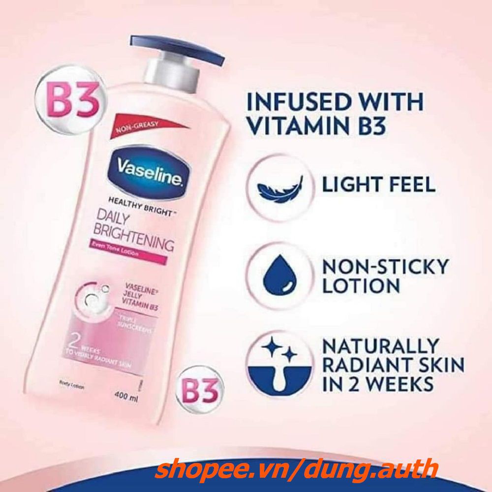 Sữa Dưỡng Thể 725Ml Vaseline Làm Trắng, Sáng Và Mịn Da Healthy Bright, dung.auth Của Hàng Chính Hãng.