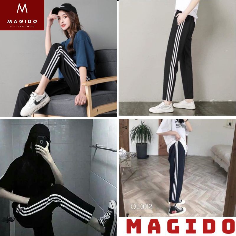 Quần 3 sọc nữ 💚quần nữ -quần thể thao nữ phong cách unisex thời trang hàn quốc cực chất ,đi học cute MAGIDO -