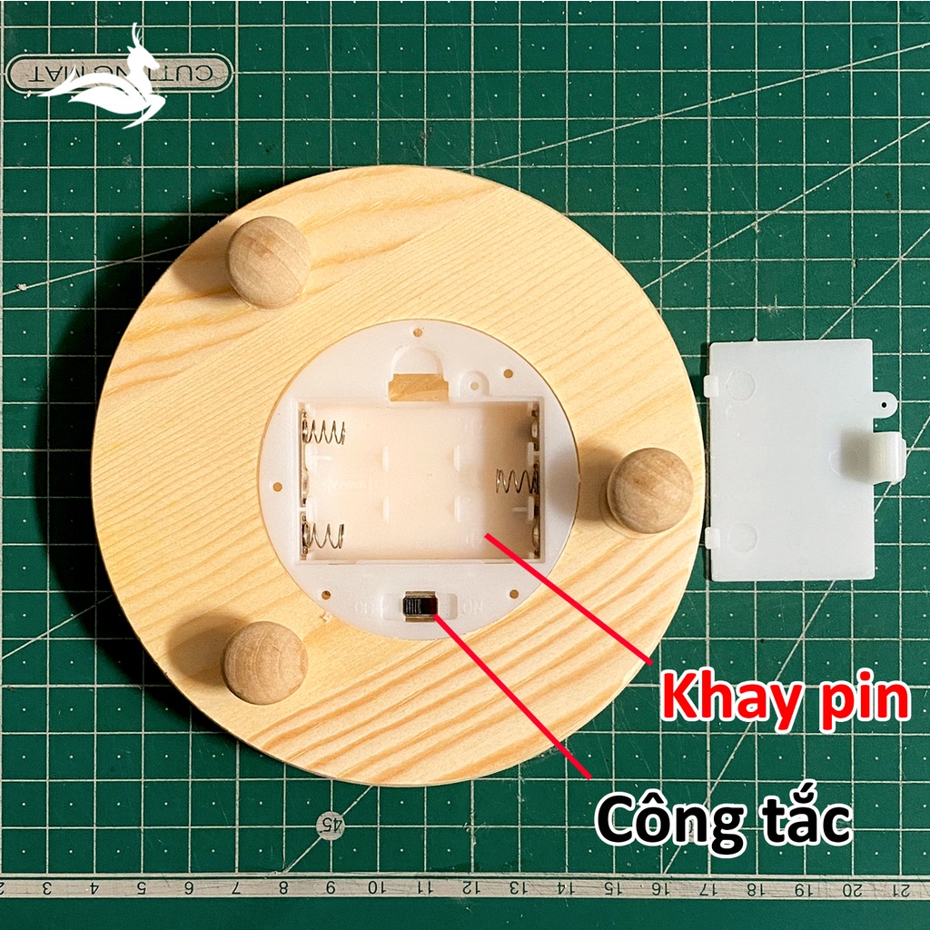 Chụp thủy tinh đế gỗ trang trí size lớn , Chụp kích thước tùy chỉnh liên hệ, Đèn led đom đóm