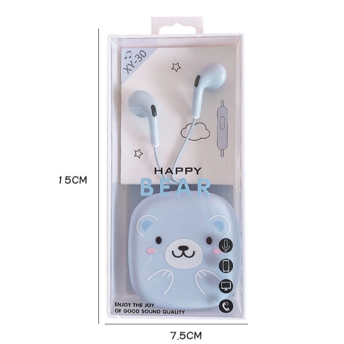 Bộ Tai Nghe Và Hộp Đựng Hàn Quốc  (In - Ear ) Cực Cute - Có Mic Đàm Thoại - Cách Âm Tốt - Min STORE ( Mèo Kute )