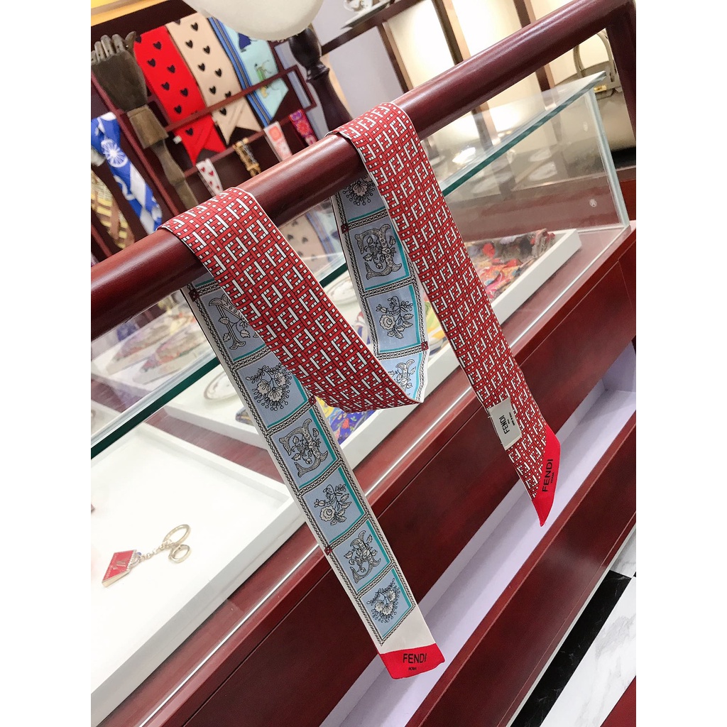 Khăn Quàng Cổ / Xách Tay Bằng Ruy Băng Lụa In Họa Tiết FF 2022 Cho Nữ