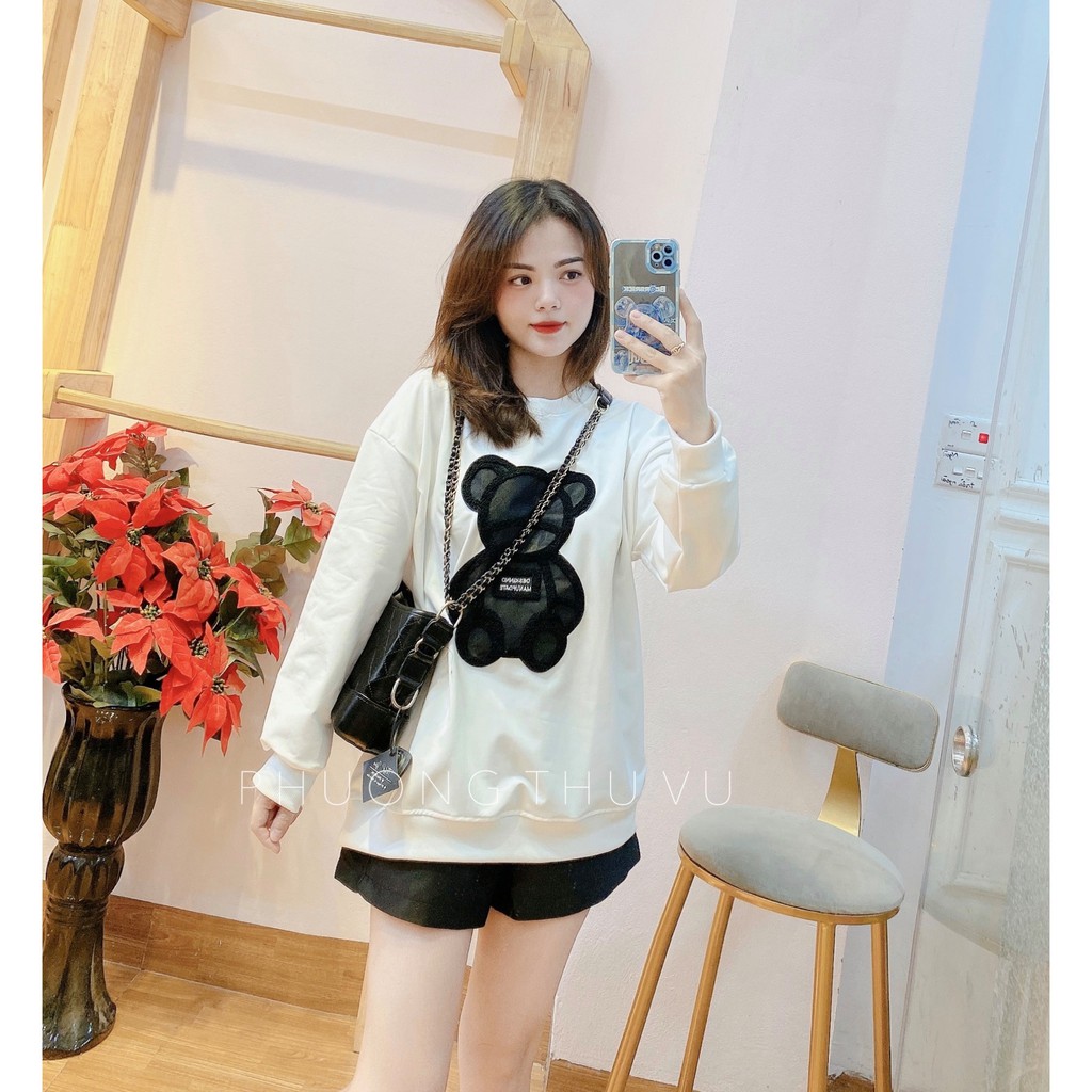 ÁO NỈ GẤU NỔI DÁNG SUÔNG ( 40kg - 68kg) - Ảnh thật tự chụp | BigBuy360 - bigbuy360.vn