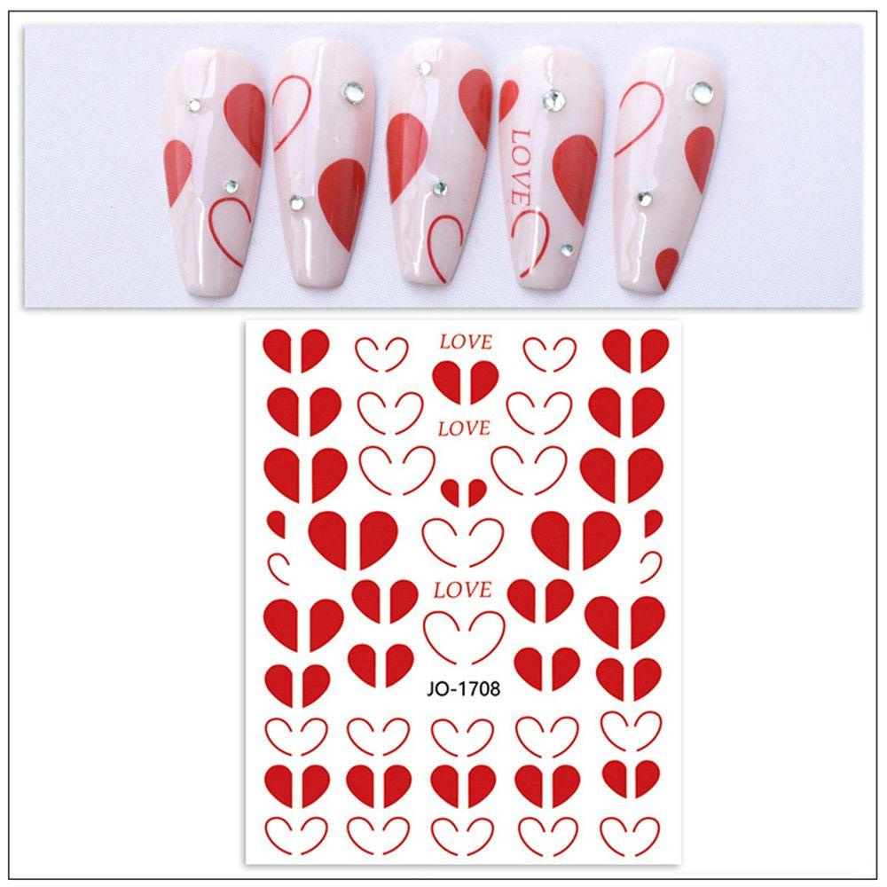 Sticker Dán Móng Tay Hình Trái Tim Xinh Xắn