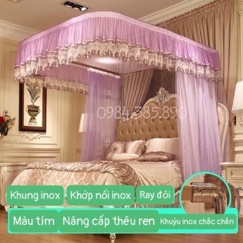 Màn/Mùng khung inox không khoan tường cao cấp A27 [HÀNG CÓ SẴN]