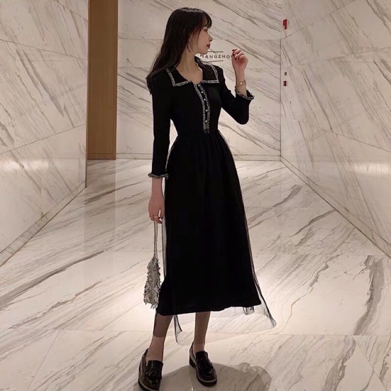 Đầm dài phối lưới siêu xinh bigsize