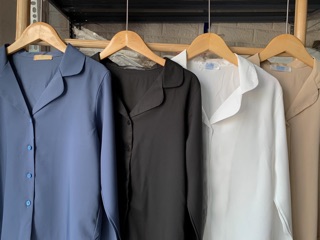 Áo sơmi lụa cổ vest dài tay - sơmi công sở (hình thật/sẵn)