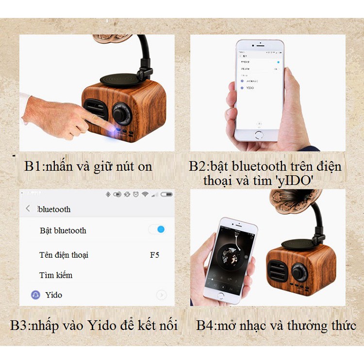 Loa Bluetooth Huqu FT05-Hình dáng cổ điển
