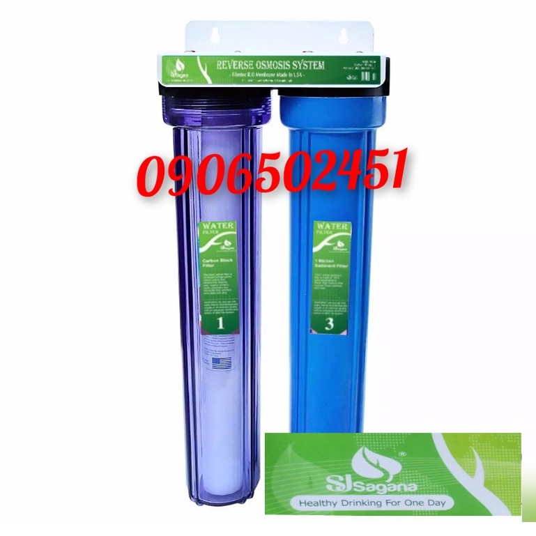 Bộ lọc nước sinh hoạt gia đình, bộ lọc đầu nguồn, lọc hồ cá, ....2 cấp ly 20 inch an toàn hiệu quả dễ sử dụng