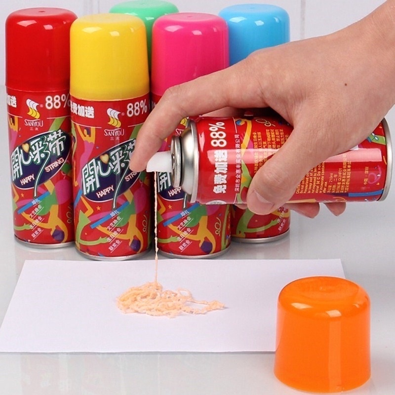 Bình xịt dây sợi nhiều màu, bình xịt tuyết tan party