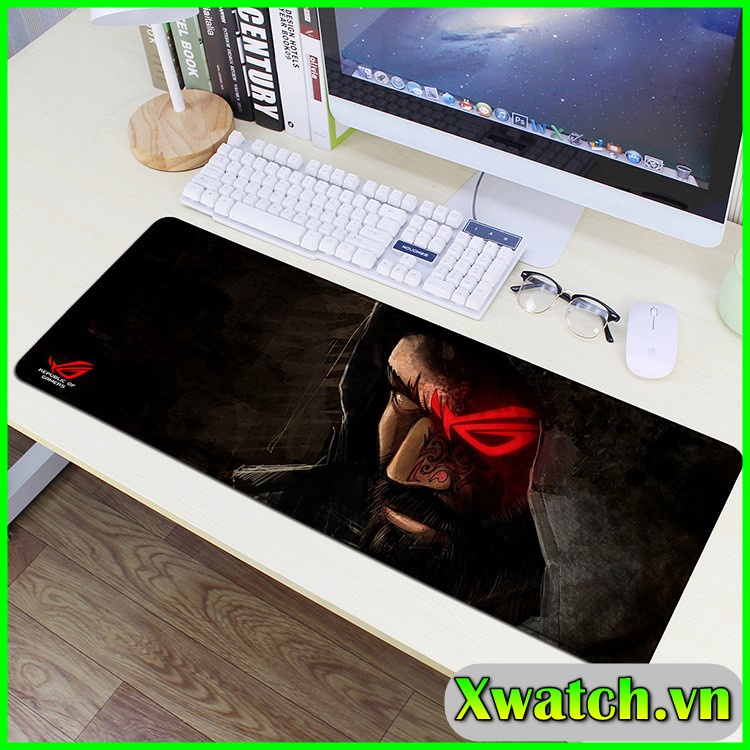 Lót chuột, Pad chuột cỡ lớn Asus rog in 3D đẹp bo viền chắc chắn