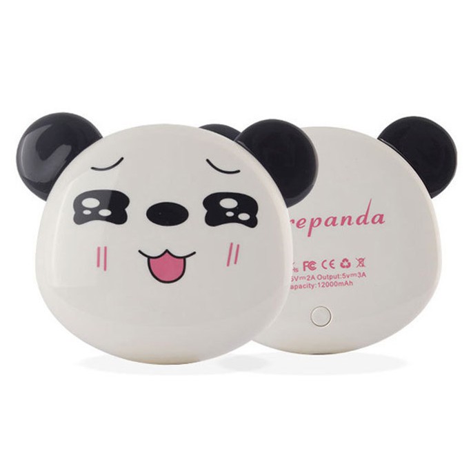 Pin Sạc Dự Phòng Panda, 2 đầu ra USB, 9000mAh, cảm giác mờ, phong cách cổ điển dễ thương