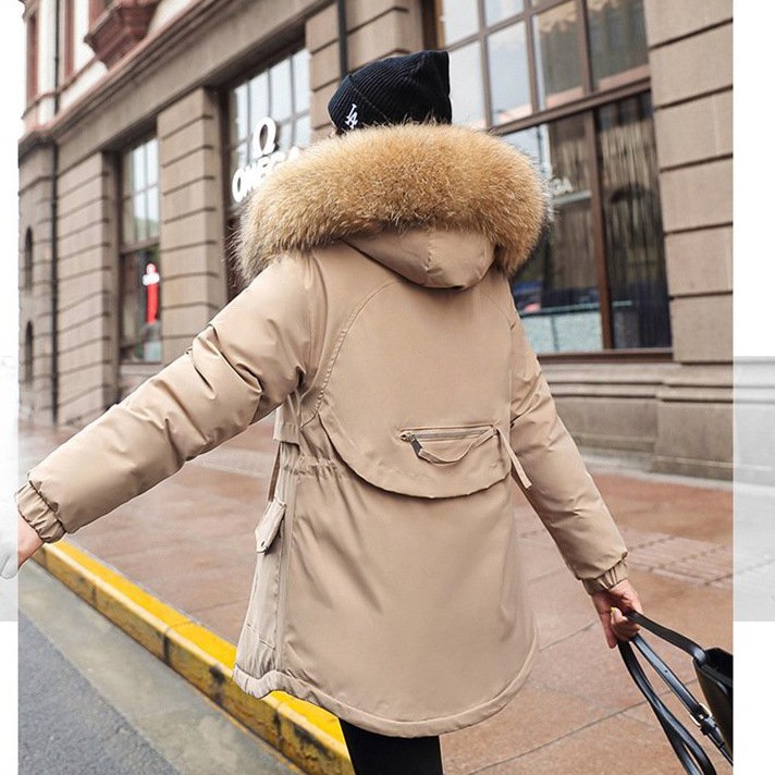 {Karul}Áo khoác nữ Parka mũ lông lót nỉ mềm phong cách hàn quốc mẫu mới có dây chiết eo. | BigBuy360 - bigbuy360.vn