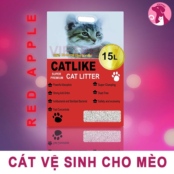 (Tặng xúc xích) CAT LITTER Cát vệ sinh cho mèo - Cát vệ sinh khử mùi diệt khuẩn cho mèo CATLIKE 15L