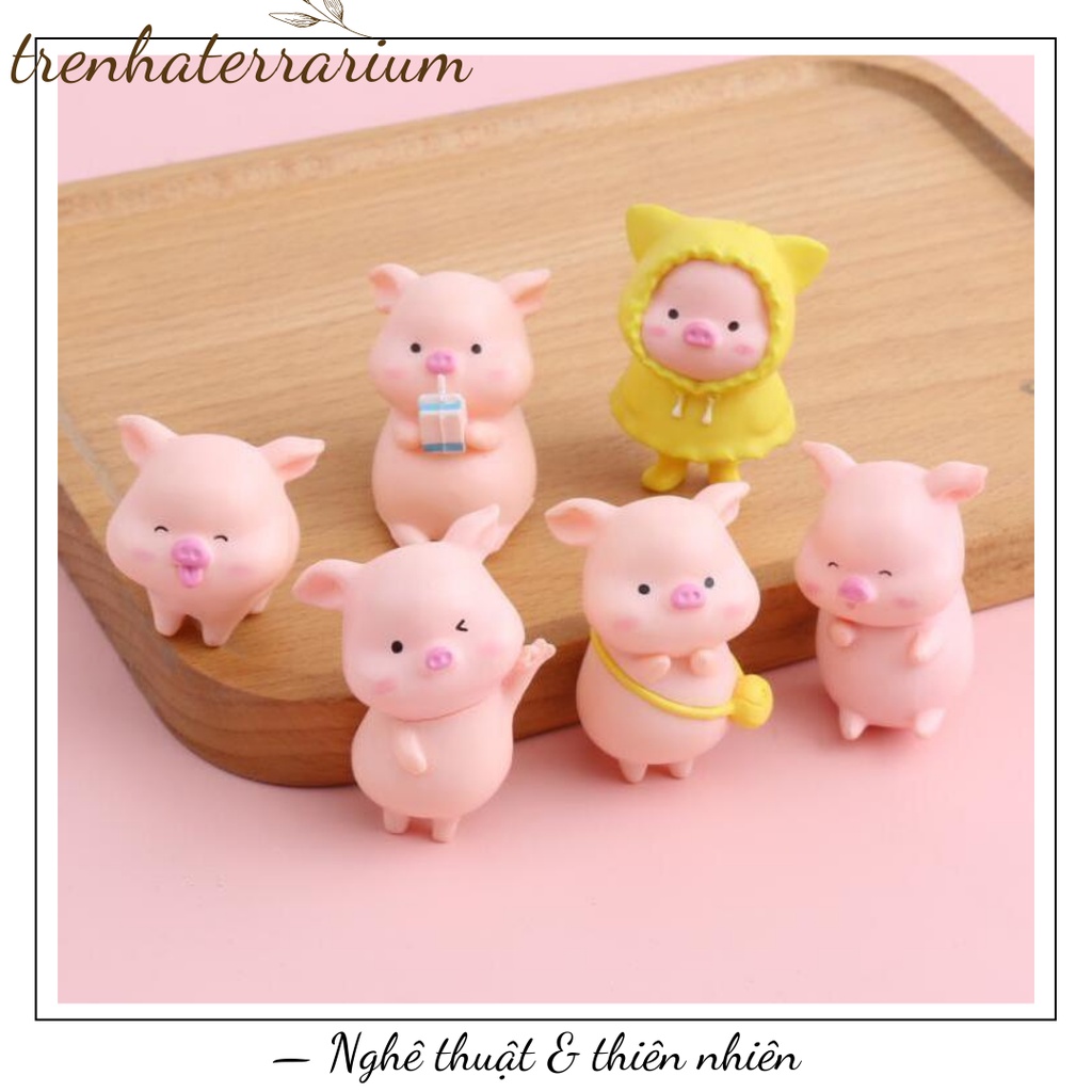 Tiểu cảnh heo đất trang trí sân vườn, vi cảnh, terrarium