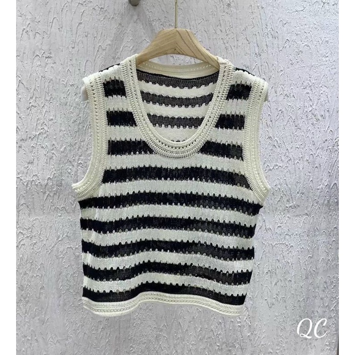 Áo len kẻ ba lỗ hàng QCL1