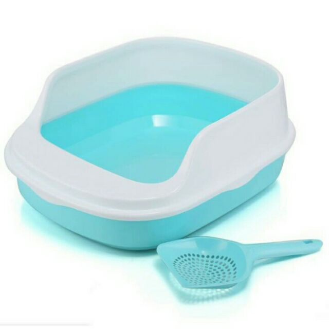 Khay vệ sinh mèo size to thành cao + xẻng