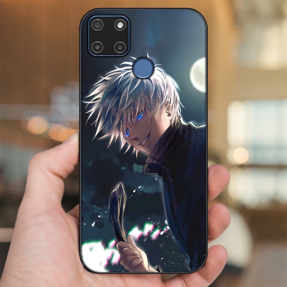 Ốp lưng Realme C12, C21Y viền đen in hình Satoru Jujutsu Kaisen