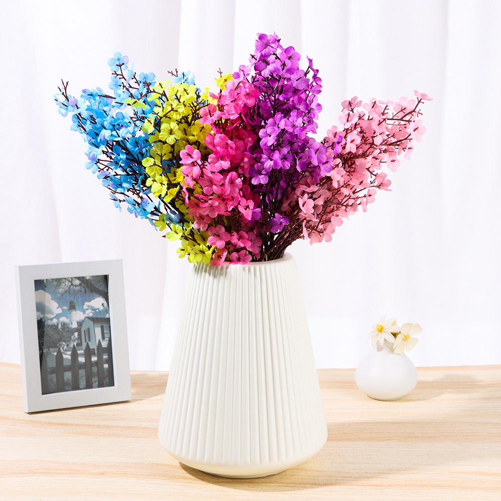 ❤LANSEL❤ Gift Artificial Babysbreath Home Decoration Lifelike Plum Blossom Silk Gypsophila Flowers Floral|Wedding Favor Party Supplies Bridal Bouquet Simulation Plants/Multicolor