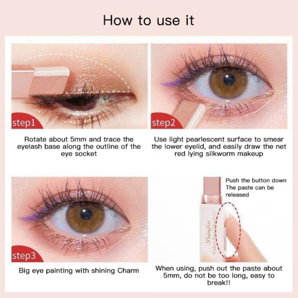 [Hàng mới về] Phấn mắt dạng thỏi hai màu tuyến tính không thấm nước và mồ hôi