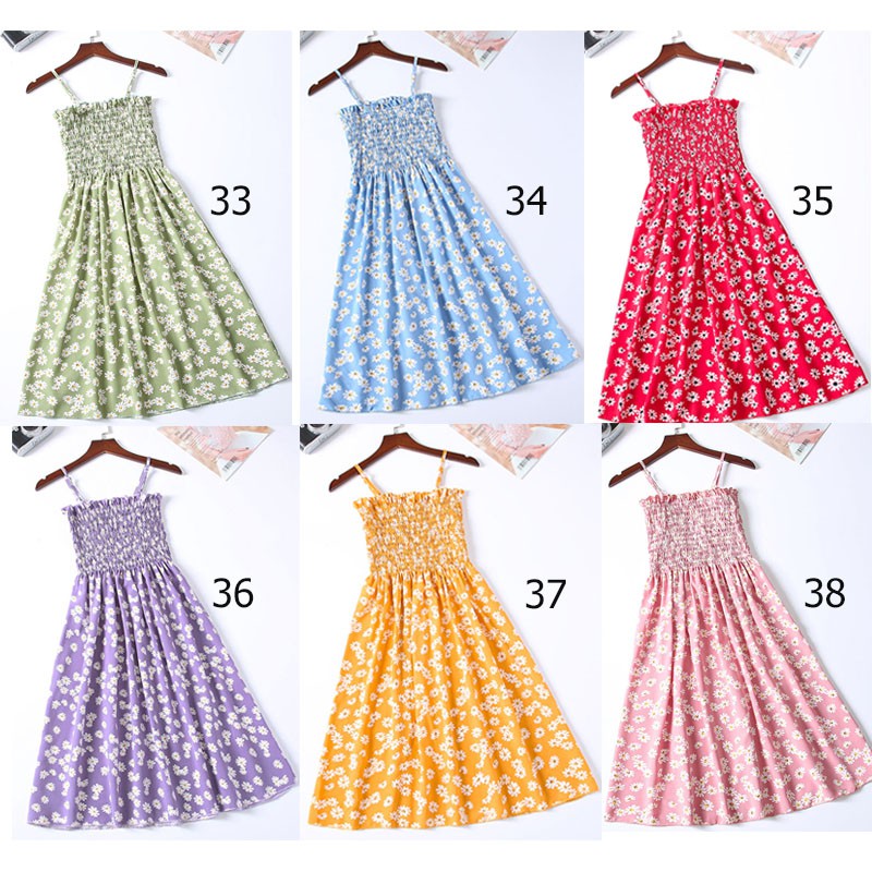 Đầm Chiffon Xếp Li In Họa Tiết Phong Cách Bohemian