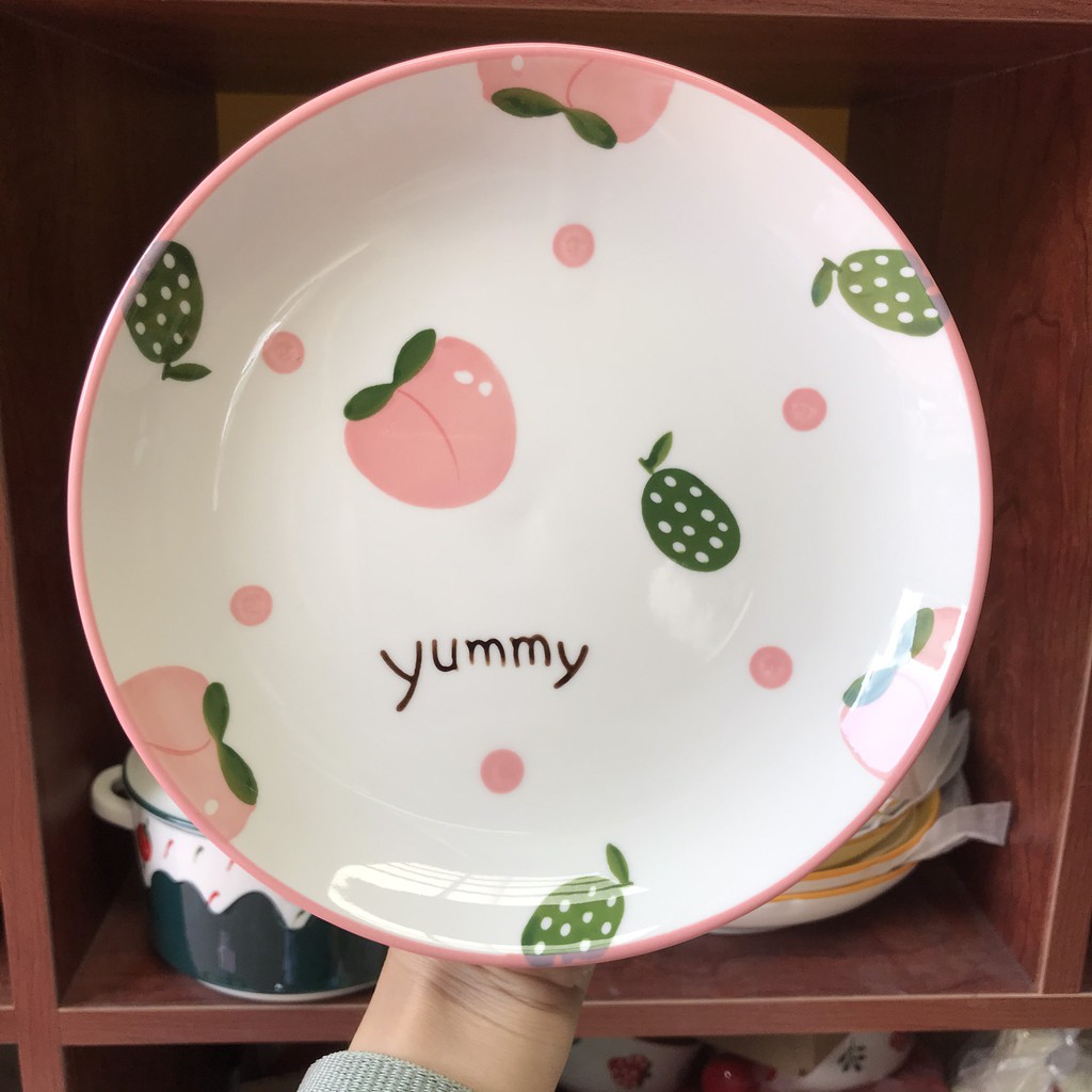 Bát Sứ Bộ Bát Đĩa Decor Bát Ăn Cơm Bộ Chén Dĩa Sứ Dễ Thương Trái Đào Cute Cao Cấp S08
