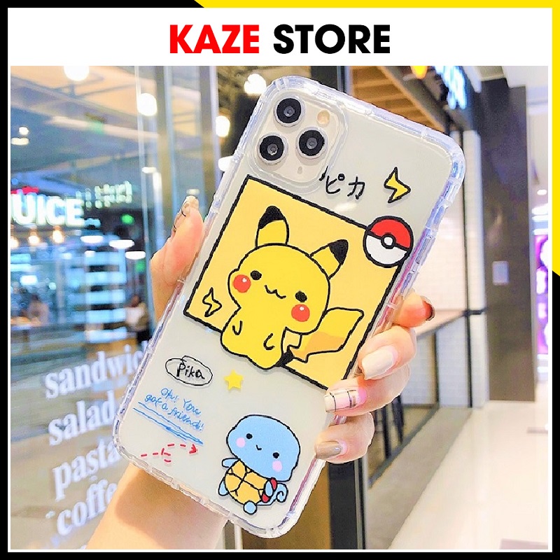 Ốp lưng IPhone pikachu trong suốt, chống sốc 6plus/7plus/8plus/x/xs/xs max/11/11promax  - Kaze Store
