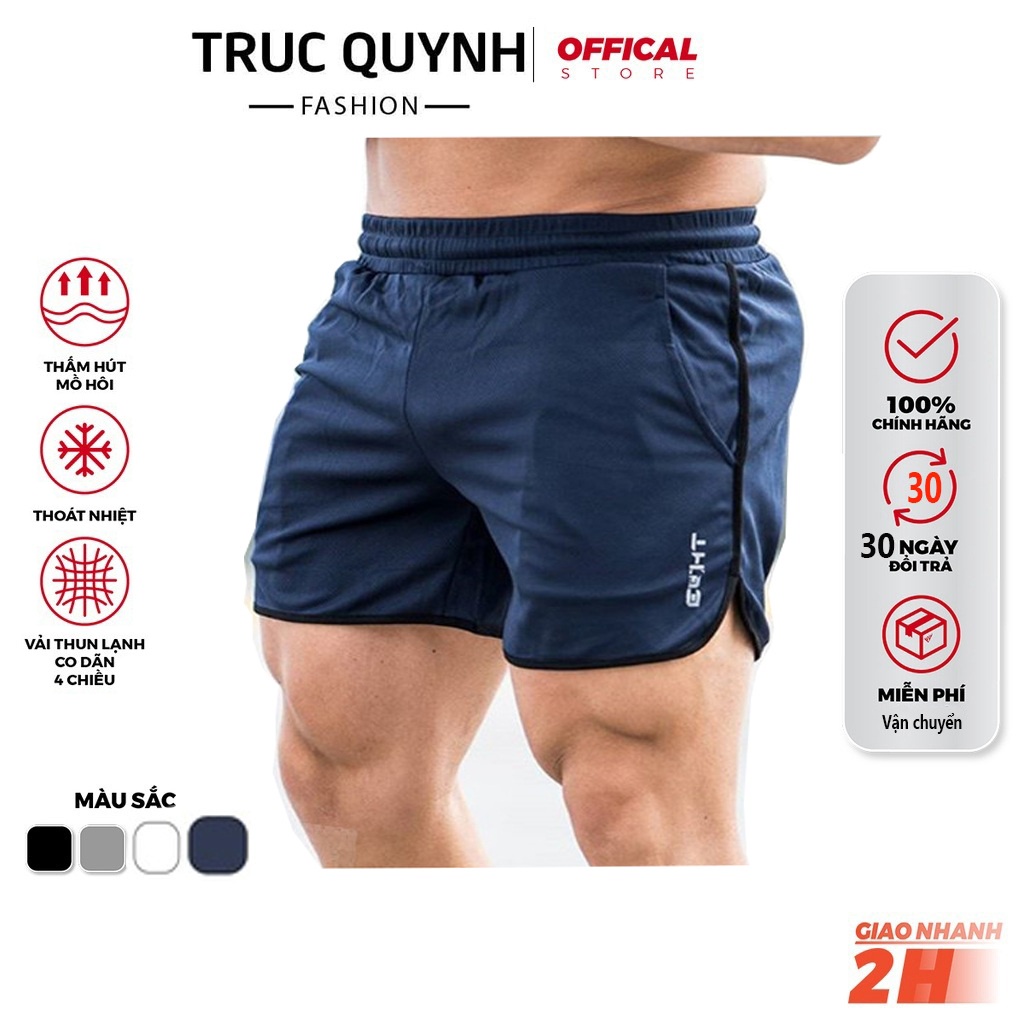 Quần đùi nam vải thun lạnh thể thao, Quần đùi nam tập Gym chất liệu vải co dãn 4 chiều QSGM003