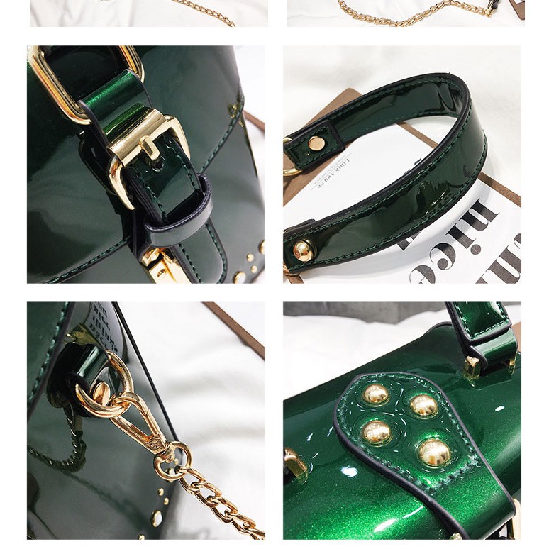 [Mã FASHIONGREEN264 giảm 10% tối đa 30k đơn từ 99k] Túi nữ hộp da bóng cao cấp, sang trọng, hàng nhập quảng châu GL55