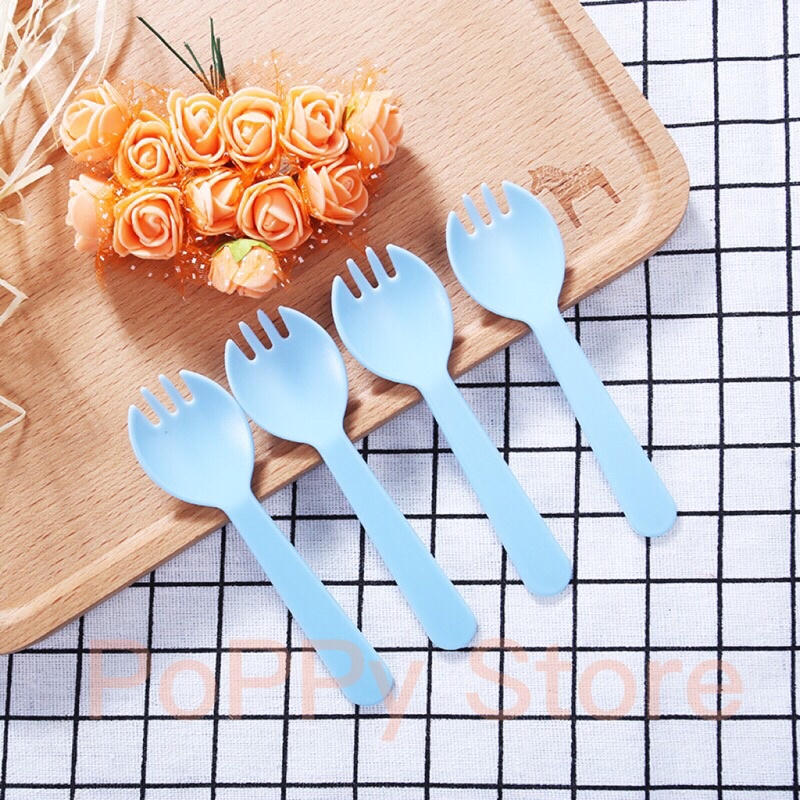 Muỗng nhựa, muỗng dùng một lần, ăn bánh, trái cây, màu sắc pastel dễ thương - POPPY STORE