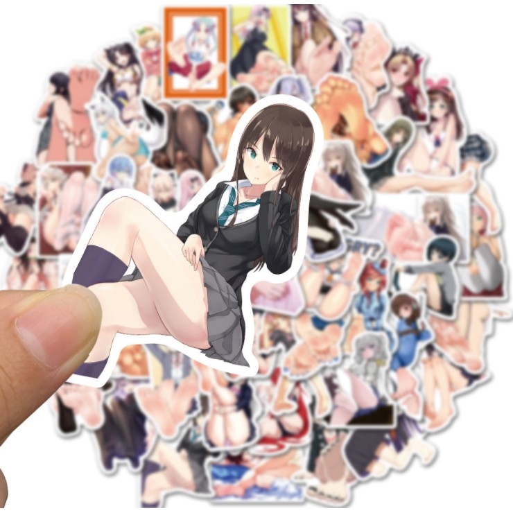 Combo Sticker HENTAI ANIME nhựa PVC không thấm nước, dán nón bảo hiểm, laptop, điện thoại, Vali, xe