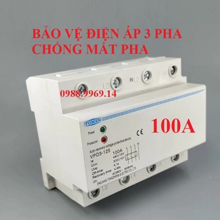 Bảo Vệ Đứt Pha, Mất pha, bảo vệ điện áp Của Mạng Điện 3 Pha 4 Dây_60A_ Hàng chính hãng TOMZN